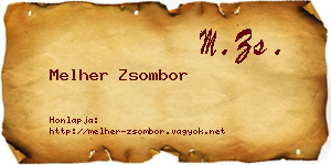 Melher Zsombor névjegykártya